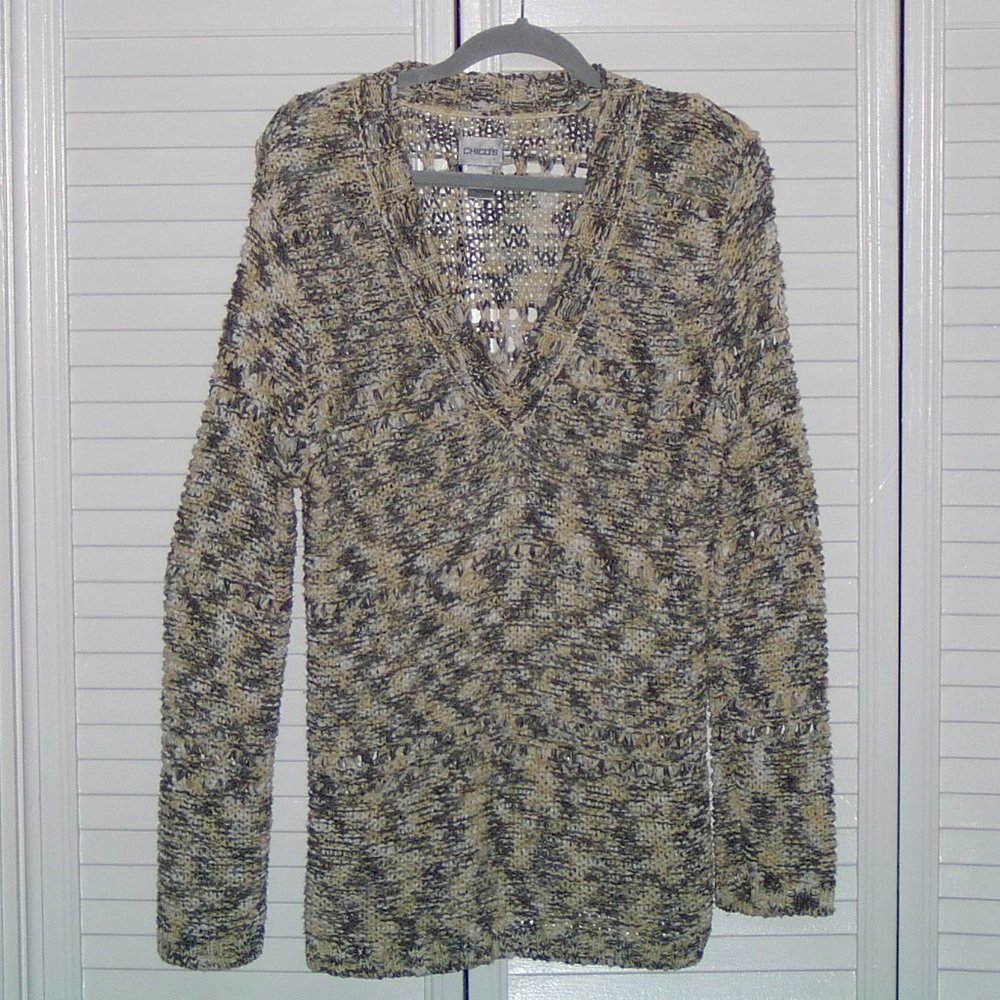 Chicos Women's Size 1/US Medium Variegated Sweater
